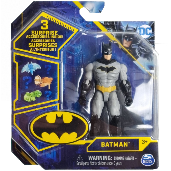 fiktiv Dykker sanger Batman 10 cm Basis Figur Batman. Legetøjsfigur fra af Batman i grå dragt  med skjult tilbehør.