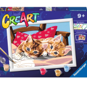 CreArt Farveskabelon med farver - model Two Cuddly Cats