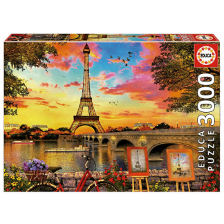 EDUCA Puslespil Sunset in Paris - 3000 brikker