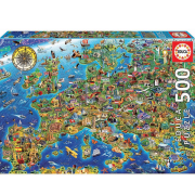 Educa 500 Briks puslespil med Crazy European Map