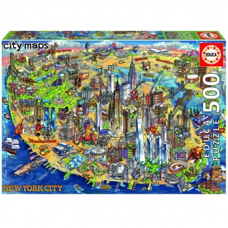 EDUCA 500 Briks Puslespil New York City Map