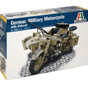 Italeri 7403 1:9 BMW R75 Tysk militær motorcykel byggesæt