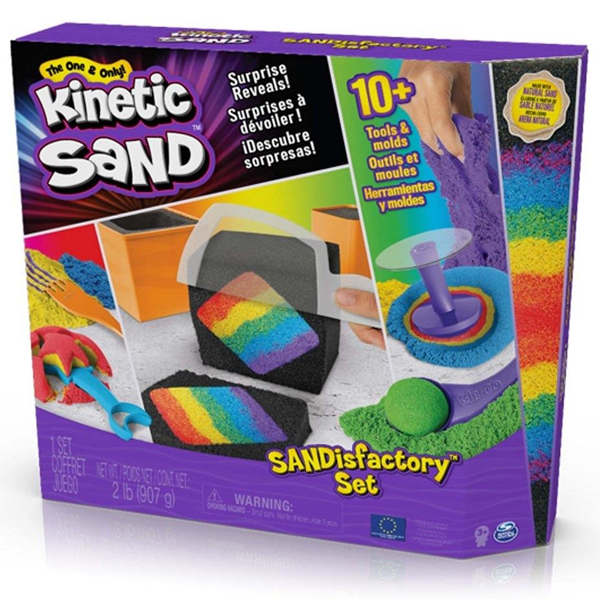 At varme Logisk Kreativt legesæt med Kinetisk Sand i mange farver - Bland farver og put dem  i formene.