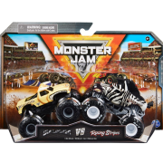 Monster Jam metalbiler i 2 stk pakke skala 1:64 Bulldozer vs Racing Stripes