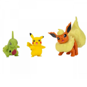 Pokemon Battle Figur 3-Pakke med Pikachu, Larvitar og Flareon