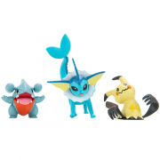 Pokemon Battle Figurer 3-Pak Vaporeon, Mimikyo og Gible