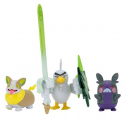 Pokemon Battle Figur 3-Pakke med Yamper, Hangry Morpeko og Sirfetch'd