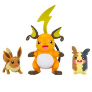 Pokemon Battle Figur 3-Pakke med Full Belly Morpeko, Eevee og Raichu