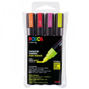 UNI POSCA Paintmarkers 5M 4 stk Neon farver