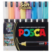UNI POSCA Paintmarkers 1M Softcolors Pastel 8stk