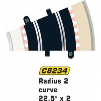 Scalextric c8234 Rad 2 Half Standard Curve 22.5° (2 per bag)