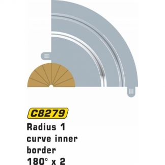 Scalextric C8279 Radius 1 Curve Inner Grænser 180 ° x 2