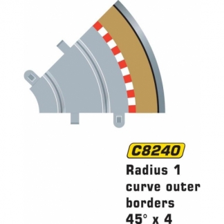Scalextric c8240 Radius 1 Curve Ydre Grænser 45 ° x 4
