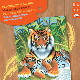 Sequin Art Mal efter tal bog Tiger A4