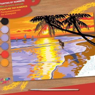 Sequin Art Mal efter tal bog Solnedgang på Hawaii