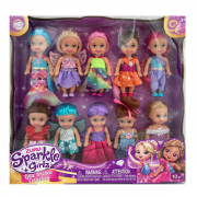 Sparkle Girlz Little Friends pakke med 10 dukker