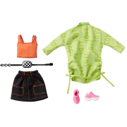 Barbie Fashion 2 Pack Grøn love kjole og orange top GRC92