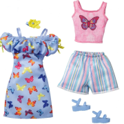 Barbie Fashion 2 Pack kjole med sommerfugle og Top med sommerfugl HBV68