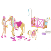 Barbie Groom N Care Legesæt med dukke og heste