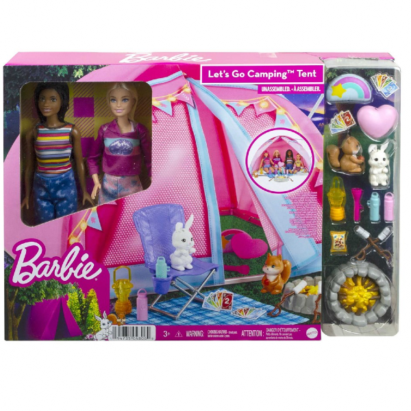 Tag campingeventyr Barbie og Brooklyn i dette outdoorinspirerede legesæt med