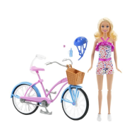 Barbie dukke og cykel (HBY28)