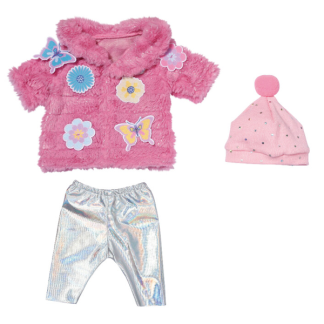 Baby Born dukketj luksus outfit i lyserd til 43 cm dukke