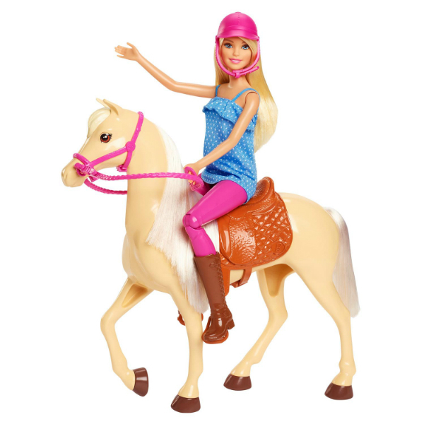 Barbie Hest og Send afsted på en hyggelig tur med hendes flotte hest med dette sæt fra Barbie med dukke og hest.