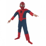 Spiderman dragt med muskler 128 cm