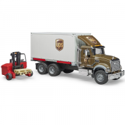 Bruder 2828 MACK Granite UPS Logistics Truck med Gaffeltruck
