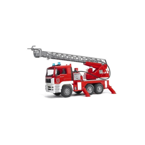på trods af chef auroch Bruder MAN Brandbil, rød. Skala 1:16 Kvalitets legetøjs brandbil til  sandkassen.