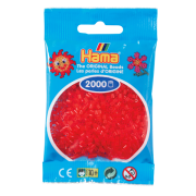 Hama mini perler 2000 stk transparent rød