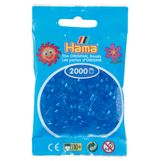 Hama mini perler 2000 stk transparent blå