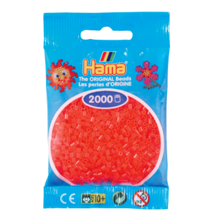 Hama mini perler 2000 stk neon rød