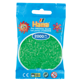 Hama mini perler 2000 stk fluorescerende grøn