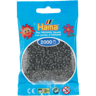 Hama mini perler 2000 stk mørk grå