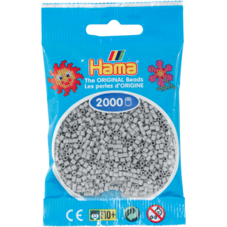 Hama mini perler 2000 stk lys grå
