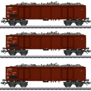 Märklin 46899 Vognsæt med 3 højsidede 4 akslede godsvogne 