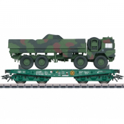 Märklin 48875 Fladvogn til tungt gods med militær lastbil