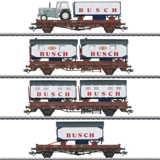Märklin 45040 1:87 Godsvognsæt med 4 stk fladvogne med Busch Circus køretøjer