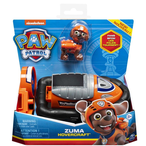 Vandhunden Zuma klarer missioner på vandet i Adventure Bay - Paw Patrol basis køretøj legetøjsfigur af Zuma.