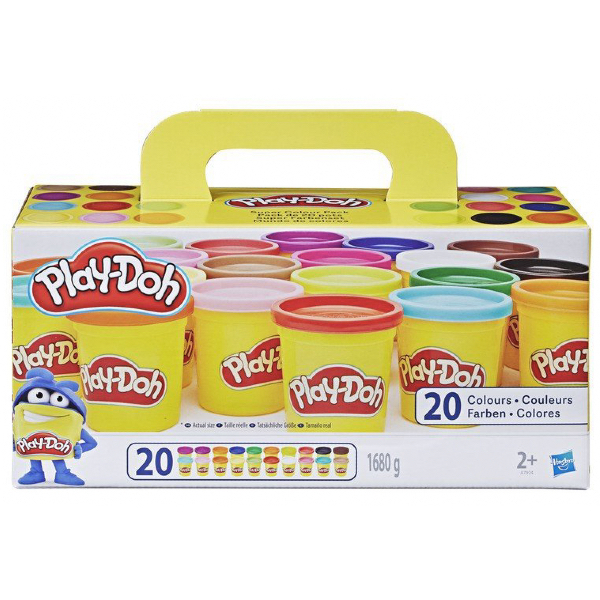 Play Doh Modellervoks Super Color Pack med 20 Dåser. Hav masser af sjov og og sager med sæt fra Play Doh