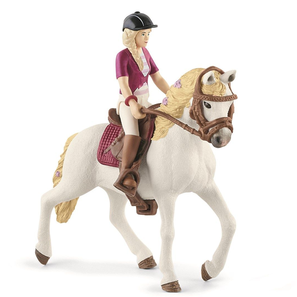 Fugtig skraber replika Legetøjsfigurer til alle hesteglade børn - Schleich 42540 Rytteren Sofia &  Hesten Blossom.