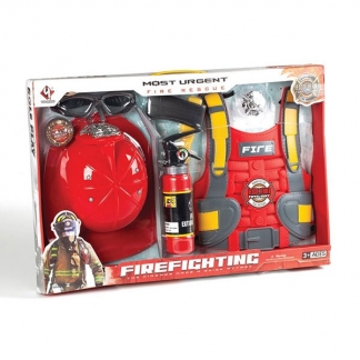 Brandmandssæt med hjelm og udstyr
