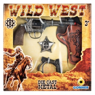 Gonher Wild Vest sæt med Pistol i Metal